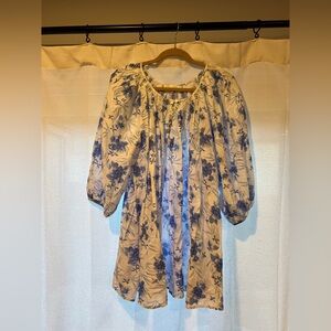 LoveShackFancy Blue and White Dress